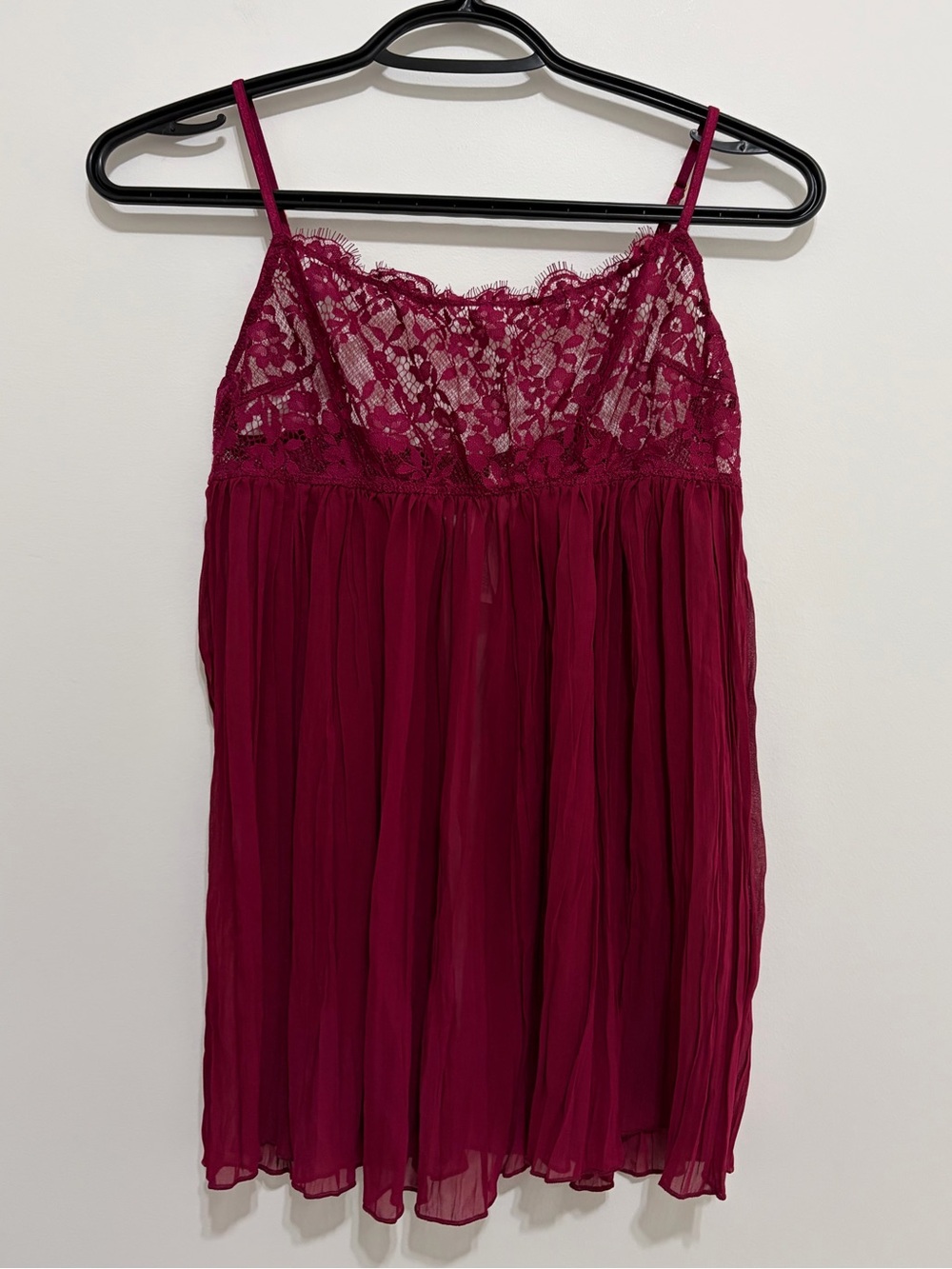 Victoria's Secret Lingerie | Dare to Dream Pleated Lace-Top - Wine